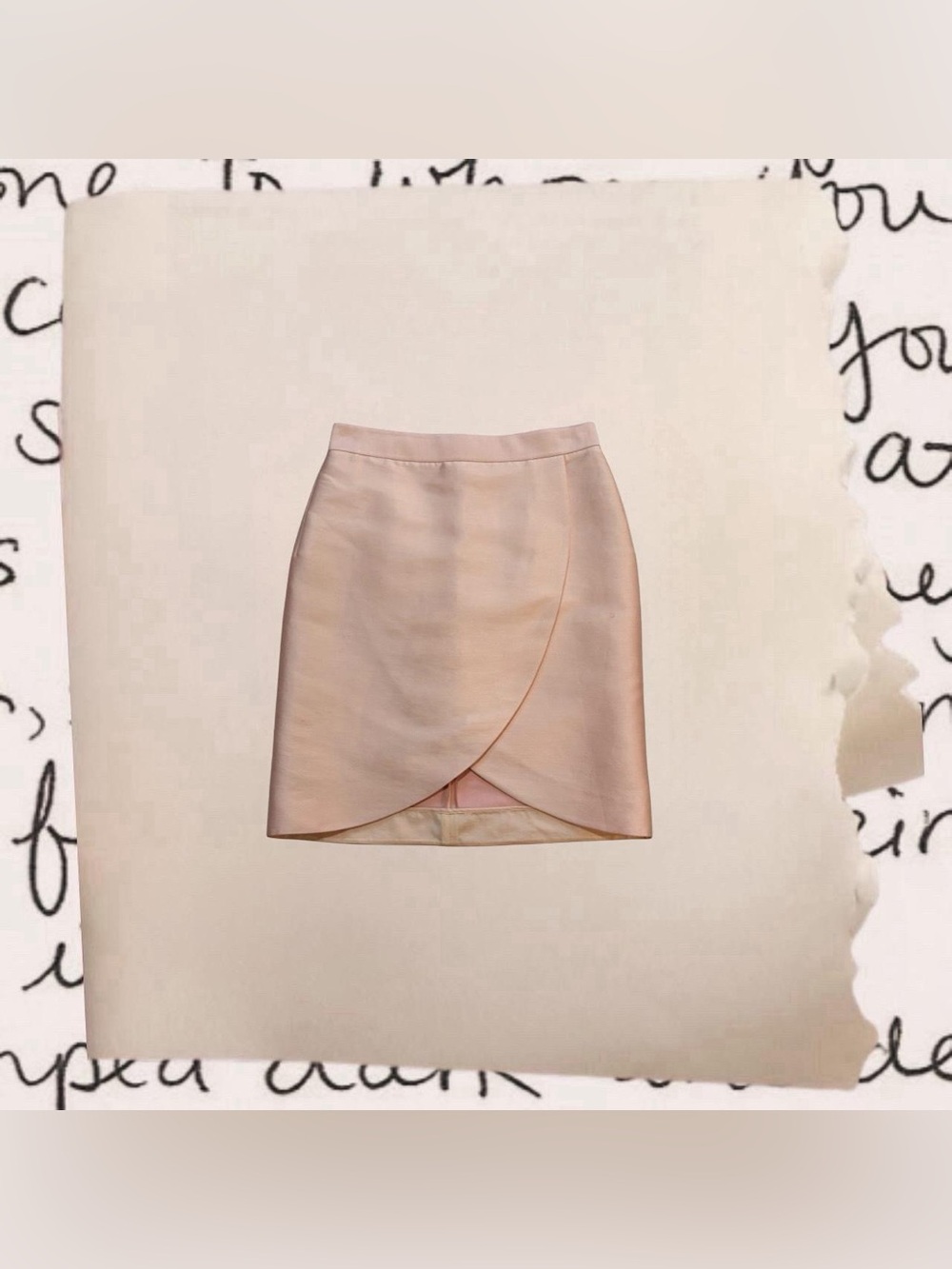 vintage blush pink silk tulip mini skirt